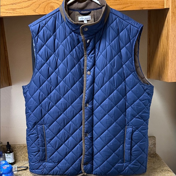 Peter Millar Navy and Brown Quilted Vest EUC - Picture 1 of 6